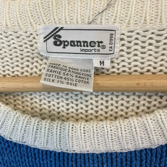 VINTAGE SPANNER | Funky palm tree knit sweater with silk palm tree | Size medium - Picture 9 of 10